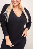 Bluzy damskie - Czarna Bluza FUNDIO - Tono - miniaturka - grafika 1
