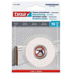 Tesa Dwustronna taśma montażowa do tapety 1,5m - Taśmy izolacyjne i naprawcze - miniaturka - grafika 1