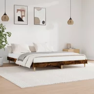 Łóżka - Rama łóżka, przydymiony dąb, 200x200cm, materiał drewnopochodny Lumarko! - miniaturka - grafika 1