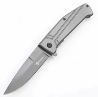 Noże - NÓŻ SKŁADANY RATOWNICZY MYŚLIWSKI SURVIVALOWY 20CM SZARY - miniaturka - grafika 1