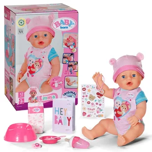 Baby Born Emma Lalka Interaktywna Wielofunkcyjna + Akcesoria 43 Cm - Lalki dla dziewczynek - miniaturka - grafika 1