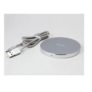 Budi - Ładowarka bezprzewodowa Qi 10W, metalowa obudowa (Srebrny) - Ładowarki do telefonów - miniaturka - grafika 2