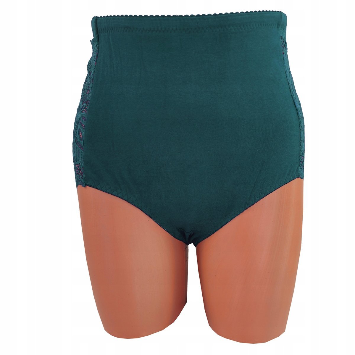 Majtki Plus Size Figi Wysokim Stanem Wyszczuplające Bawełniane Koronka 5XL