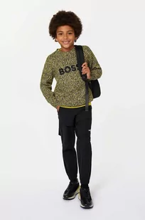 BOSS sweter z domieszką wełny dziecięcy kolor zielony - Boss - Swetry dla dziewczynek - miniaturka - grafika 1