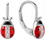 Biżuteria dla dzieci - Srebrne kolczyki dla dziewczynki dzieci biedronki angielskie srebro 925 - miniaturka - grafika 1