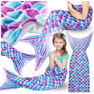 Koce - koc śpiwór ogon syreny miękki otulacz syreni kocyk fiolet ciepły do spania - miniaturka - grafika 1