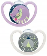 Smoczki uspokajające - Nuk 739658 SMOCZEK USPOKAJAJĄCY SILIKONOWY SPACE NIGHT 18-36 2SZT/PUD - miniaturka - grafika 1