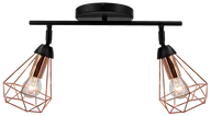 Lampy sufitowe - Loftowa lampa sufitowa ELM8414/2 BL CO reflektorki czarne miedź - miniaturka - grafika 1