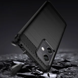 Carbon Case etui Xiaomi Poco X5 5G / Redmi Note 12 5G elastyczny silikonowy karbonowy pokrowiec czarne - Etui i futerały do telefonów - miniaturka - grafika 2