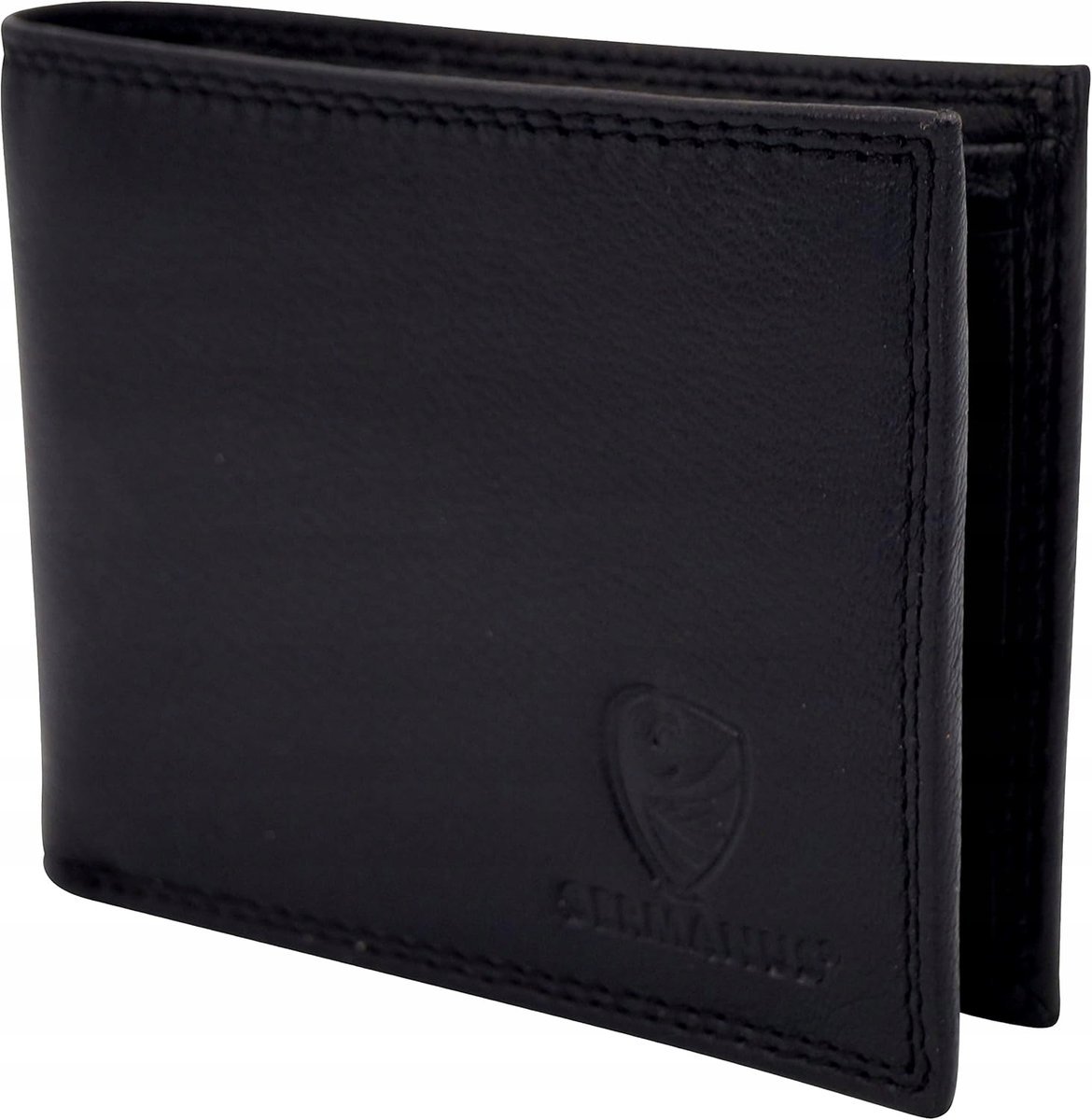 GERMANUS Portfel skórzany Max, czarny, jeden rozmiar, klasyczny