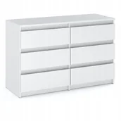 Komody - Komoda Biała z 6 Pojemnymi Szufladami 100CM Szafka Rtv Meble Do Salonu Loft - miniaturka - grafika 1