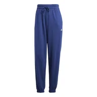 Spodnie rowerowe - adidas Kobiety ESSENTIALS SMALL LOGO FRENCH TERRY CUFFED PANTS, dark blue/white, L - miniaturka - grafika 1
