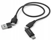 Kable USB - KABEL HAMA 4w1 Typ-C, micro-USB, USB-A Czarny - miniaturka - grafika 1