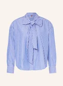 Bluzki damskie - Tommy Hilfiger Bluzka Z Wiązaniem Pod Szyją blau - TOMMY HILFIGER - miniaturka - grafika 1