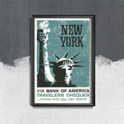 Plakat w stylu vintage New York Bank Reklama Print s