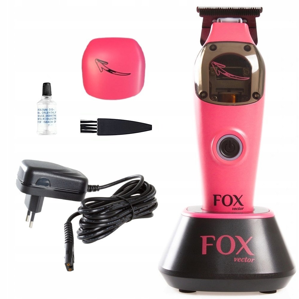 Trymer do włosów i zarostu FOX Vector Profesjonalny Bezprzewodowy Różowy