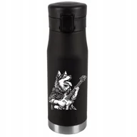 Kubki termiczne - Kubek Termiczny Grawer Prezent Imieniny Urodziny Srebrny PIES Z GITARĄ 007 - miniaturka - grafika 1