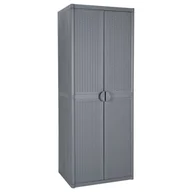 Szafy - vidaXL Szafa ogrodowa, szara, 65x45x172 cm, rattan PP - miniaturka - grafika 1