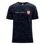 Koszulki męskie - Koszulka męska Monotox MX22052 TP MINI EAGLE CAMO 1 LIGHT NAVY Niebieska - miniaturka - grafika 1