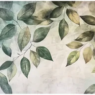 Fototapety - Fototapeta Liście Zielony Beton Beżowy 250x175 cm Tapeta Do Sypialni Salonu Kuchni Na Flizelinie - miniaturka - grafika 1