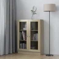 Witryny - VidaXL Witryna, kolor dąb sonoma, 82,5x30,5x115 cm, płyta wiórowa 802753 VidaXL - miniaturka - grafika 1