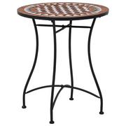 Stoły ogrodowe - vidaXL Mozaikowy stolik bistro, brązowy, 60 cm, ceramiczny - miniaturka - grafika 1