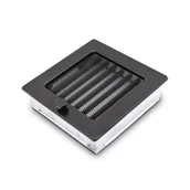 Akcesoria kominkowe - 4 Fire Kratka kominkowa czarna 17 cm x 17 cm z żaluzją - miniaturka - grafika 1