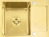 Zlewozmywaki - REA Zlewozmywak stalowy Paul Złoty szczotkowany - miniaturka - grafika 1