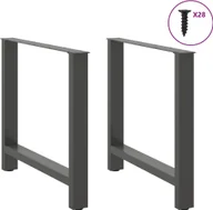 Ławy i stoliki kawowe - vidaXL Stolik kawowy nogi antracyt 2 szt. 80x(72-73) cm stal - miniaturka - grafika 1
