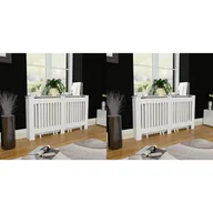 Akcesoria grzewcze - vidaXL Osłony na kaloryfer, 2 szt., białe, MDF, 152 cm - miniaturka - grafika 1