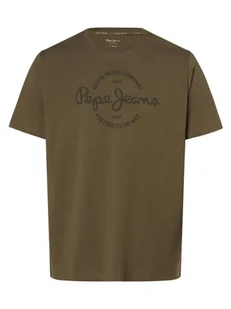 Pepe Jeans Koszulka męska - Craigton Mężczyźni Bawełna zielony nadruk, XXL - Koszulki męskie - miniaturka - grafika 1