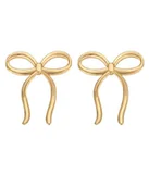 Kolczyki - Złote kolczyki kokardki - miniaturka - grafika 1