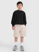 Spodnie i spodenki dla chłopców - 4F Spodenki dresowe chłopięce - beżowe 122 (6-7 lat) - miniaturka - grafika 1