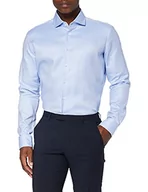 Koszule męskie - Jedwabna koszula męska biznesowa – jednokolorowa, elegancka koszula z kołnierzem typu Kent i wysoki komfort noszenia – dopasowanie X-Slim Fit – długi rękaw – 100% bawełna - miniaturka - grafika 1