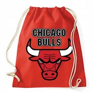 Plecaki worki - WOREK PLECAK CZERWONY Na Prezent Zakupy Koszykówka CHICAGO BULLS Wzory - miniaturka - grafika 1