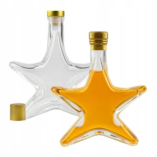 Butelka szklana 200ml gwiazdka świąteczna z korkiem - Domowy wyrób alkoholu - miniaturka - grafika 1