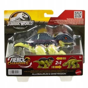 JURASSIC WORLD FIERCE CHANGERS DINOZAUR 2w1 Dimetrodon /Allosaurus HVB20 - Figurki dla dzieci - miniaturka - grafika 1