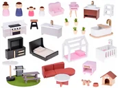 Domki dla lalek - Nowoczesny Drewniany Domek dla Lalek w Stylu Loft lalki meble ZA5073 - miniaturka - grafika 1