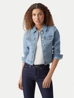 Kurtki damskie - Vero Moda Kurtka jeansowa Luna 10279492 Błękitny Slim Fit - miniaturka - grafika 1