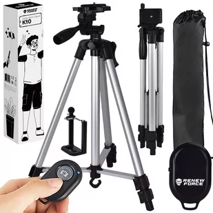 SOLIDNY statyw 4w1 tripod PILOT uchwyt na telefon DO SELFIE bluetooth 133cm K10+ - Selfie stick - miniaturka - grafika 1