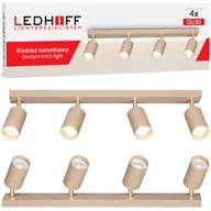 Lampy sufitowe - Lampa sufitowa LED Kinkiet BEŻOWY 4x GU10 ecru złota mat ruchoma SPOT długa TUBA na sufit do salonu sypialni - LEDHOFF - miniaturka - grafika 1