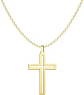 Biżuteria religijna - Pozłacany Naszyjnik z KRZYŻEM - miniaturka - grafika 1