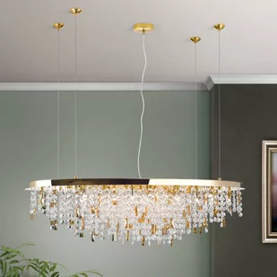 Żyrandol Crystalriver z kryształami złoty - Lampy sufitowe - miniaturka - grafika 3
