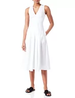 Sukienki - Pinko Damska sukienka z popeliny w stylu casual, Z04_biały Brill, 34 - miniaturka - grafika 1