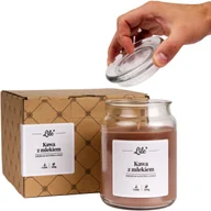 Świece - Świeca zapachowa w słoiku duża Lile Candle Senses Kawa z mlekiem 500g - miniaturka - grafika 1