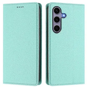 Skórzany pokrowiec na telefon komórkowy z teksturą Litchi do Samsung Galaxy S25 / S24, z etui z portfelem Zielony miętowy - Portfele - miniaturka - grafika 1