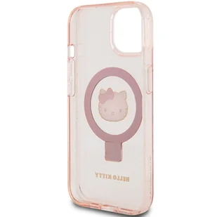 Oryginalne Etui IPHONE 13 / 14 / 15 Hello Kitty Hardcase Ring Stand Glitter Electrop Logo MagSafe (HKHMP15SHRSGEP) różowe - Etui i futerały do telefonów - miniaturka - grafika 18