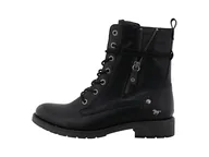 Botki damskie - Mustang Damskie sztyblety 15M0052001, czarne, rozmiar 36 EU, czarny, 36 EU - miniaturka - grafika 1