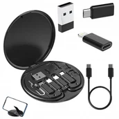 Pozostałe akcesoria do telefonów - ZESTAW ADAPTERÓW 5w1 SZPILKA DO TELEFONU W ETUI USB-C MICRO USB USB TYP A - miniaturka - grafika 1
