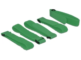 Delock Organizer kabli rzep 300x20mm zielony 5 sztuk - Maskownice do kabli - miniaturka - grafika 3